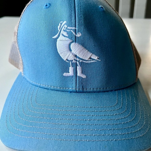 The Squire Chatham MA Trucker Hat by Richardson 112 teal tan mesh snapback NWOT - Picture 2 of 5